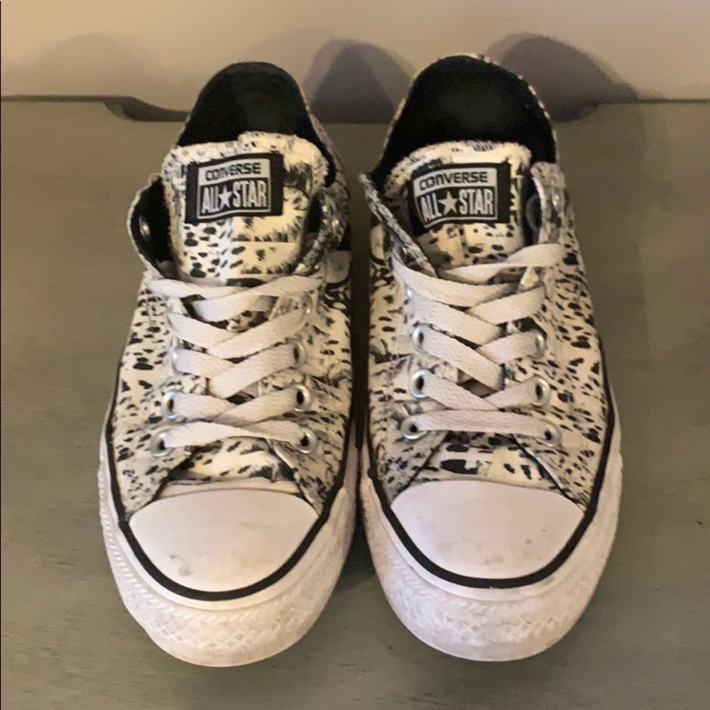 Black and White Animal Print Converse